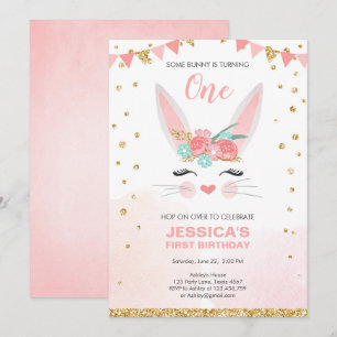 Invitation Un certain anniversaire rose floral de fille de