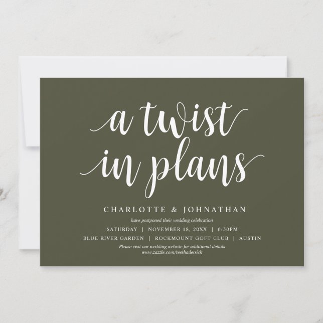 Invitation Un changement dans les plans, Mariage Changer la d (Devant)