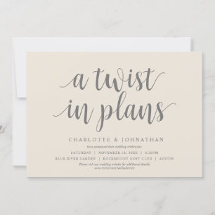 Invitation Un changement dans les plans, Mariage Modifier la