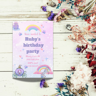 Invitation Un château Whimsical, conte de fées et un invitati