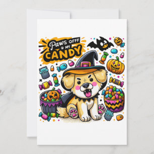 Invitation Un chien d'Halloween en colère dans un Casquette d