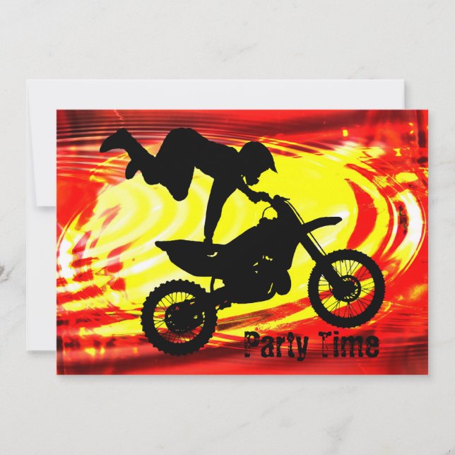 Invitation Un choc explosif de motocross (Devant)