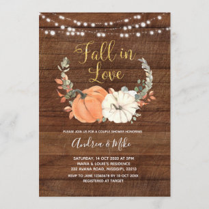 Invitation Un Citrouille russe tombe dans une douche de coupl