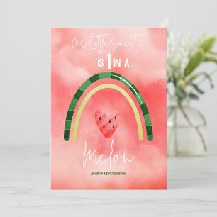 Invitation Un cœur de pastèque pour un premier anniversaire