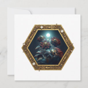 Invitation Un colibri steampunk dans un cadre steampunk