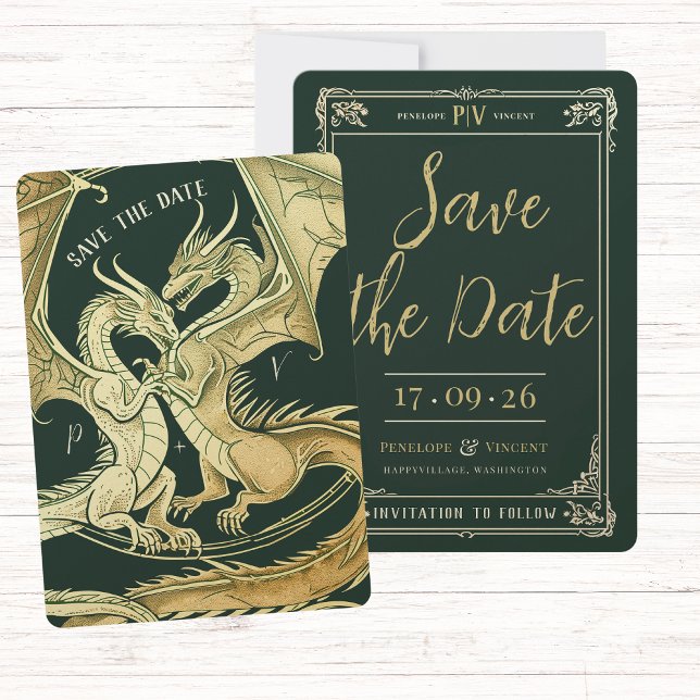 Invitation Un conte d'amour du dragon Sauvez la date (Créateur téléchargé)