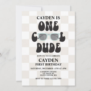 Invitation Un Cool Dude Lunettes de soleil 1er anniversaire