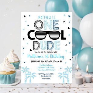 Invitation Un Cool Dude Sunglass Boy Premier anniversaire