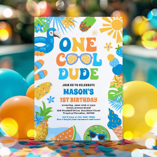 Invitation Un Cool Dude Tropical Été 1er Anniversaire