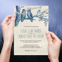 Un couple d'hibou vintage dans un mariage d'arbre