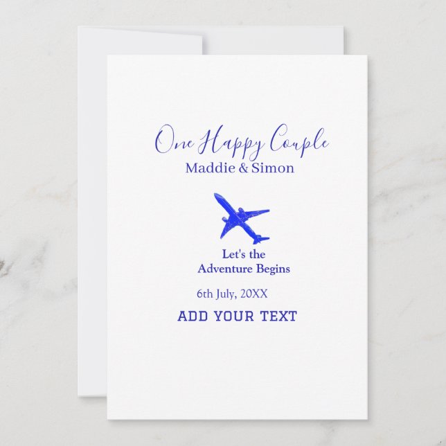 Invitation Un couple heureux, l'aventure de mariage commence  (Devant)