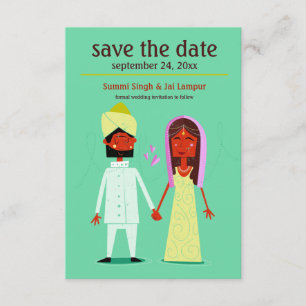 Invitation Un couple indien sauvegarde la date de l'annonce
