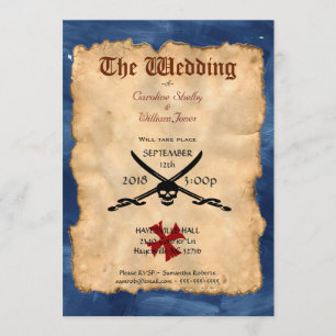 Invitation Un crâne et une épée pirates uniques