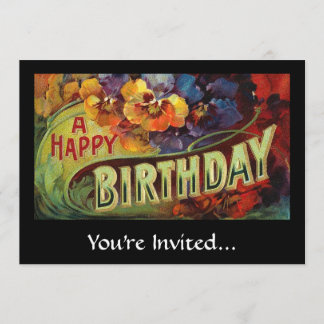 Invitation Un cru de joyeux anniversaire peint