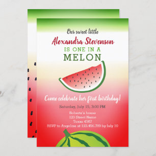 Invitation Un dans un Melon 1er anniversaire
