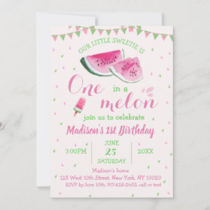 Invitation Un Dans Un Melon Cute Watermelon Premier Anniversa