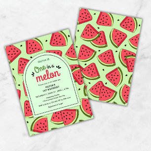 Invitation Un dans un Melon Eté Watermelon 1er Anniversaire