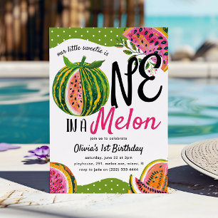 Invitation Un dans un Melon Fantaisie 1er Anniversaire