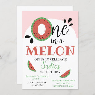 Invitation Un dans un Melon Girls Premier anniversaire
