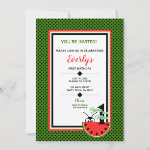 Invitation Un dans un Melon Picnic Ant Premier Anniversaire