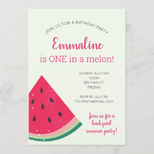 Invitation Un Dans Un Melon Premier Anniversaire