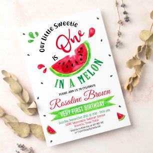Invitation Un dans un melon Premier anniversaire