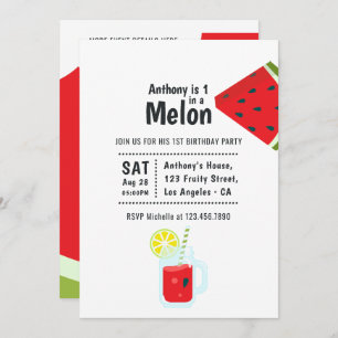 Invitation Un dans un Melon Premier anniversaire fête