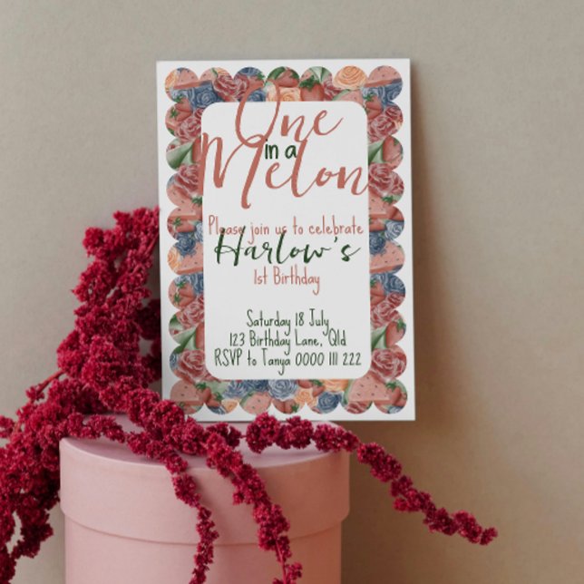 Invitation Un dans un Melon Premier Anniversaire - Vies d'été (Créateur téléchargé)