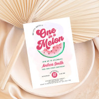 Un dans un melon rose aquarelle premier anniversai