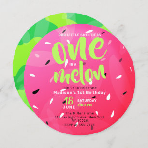 Invitation Un dans un Melon Sweet Summer Watermelon Anniversa