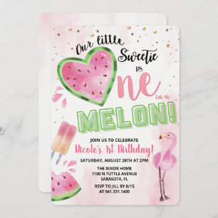 Invitation Un dans un Melon Watermelon 1er Birthday Invitatio