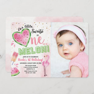 Invitation Un dans un Melon Watermelon 1er Birthday Invitatio