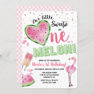 Invitation Un dans un Melon Watermelon 1er Birthday Invitatio