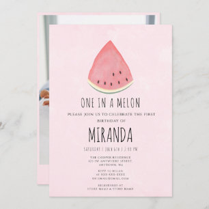 Invitation Un dans un Melon Watermelon Première fête d'annive