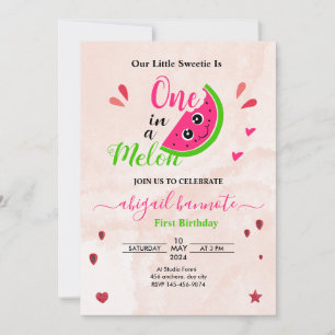 Invitation un dans un petit melon sucré pastèque