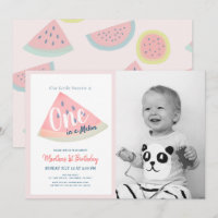 Un dans une pastèque Melon Blanc 1er anniversaire 