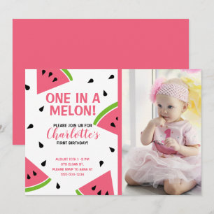 Invitation Un dans une photo de pastèque de Melon