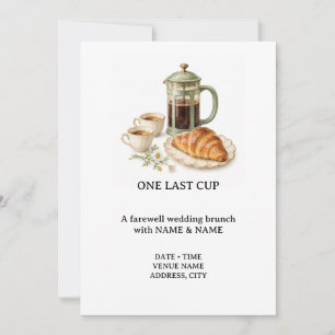 Invitation Un dernier café pour un brunch d'adieu de mariage