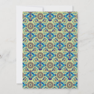 Invitation Un design textile symétrique, bleu ou