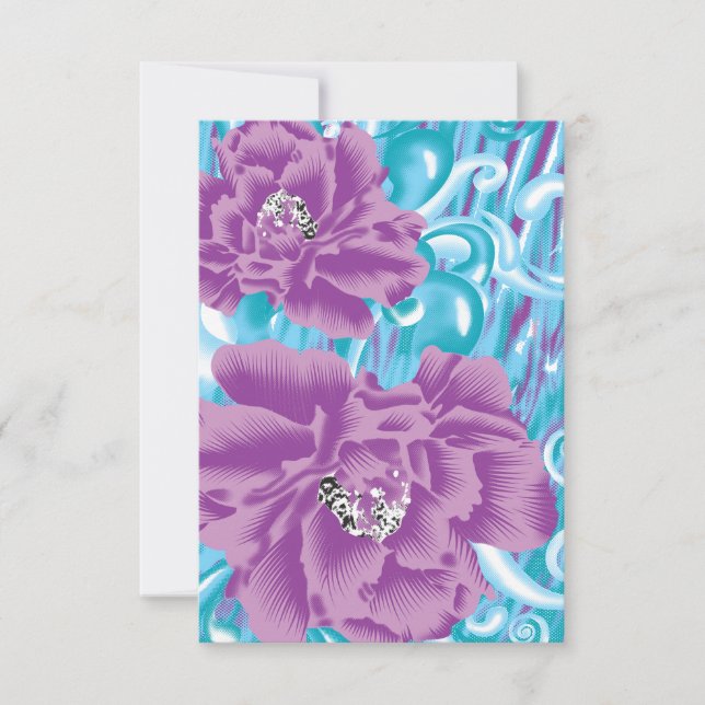 Invitation Un design textile vibrant mettant en vedette du vi (Devant)