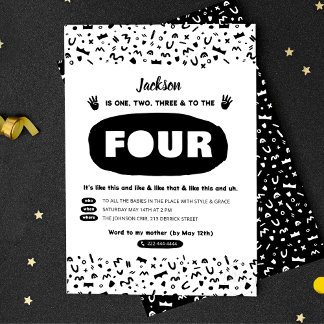 Invitation Un Deux Trois Et Pour Les Quatre Anniversaires Hip