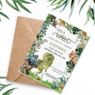 Invitation Un Dinosaure sauvage Raptor Tyrannosaurs