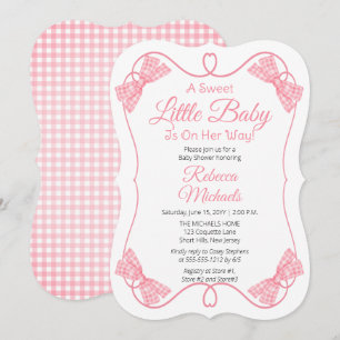 Invitation Un doux petit bébé rose vaches Baby shower fille