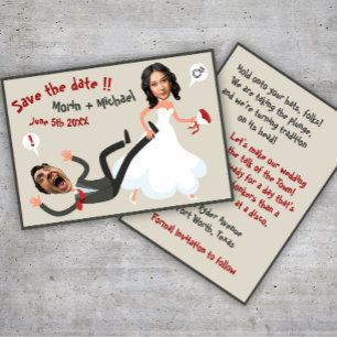 Invitation Un Drôle Drôle Cartoon Photo Face Mariage Enregist