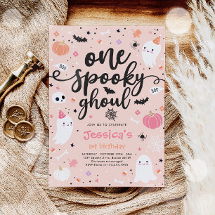 Invitation Un Éffrayant Ghoul Cute Halloween Ghost 1er annive