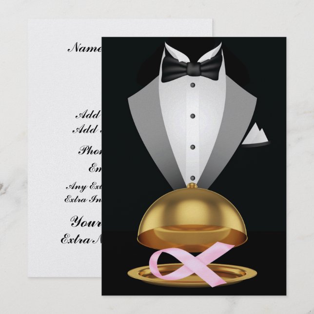 Invitation Un Élégant événement de sensibilisation au cancer  (Devant / Derrière)