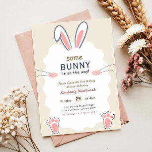 Invitation Un Éléphant Élégant pour Bébé Lapin Shower de Nais