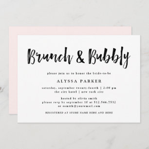 Invitation Un esprit moderne   Brunch noir et blanc et bulle