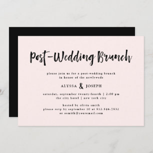 Invitation Un esprit moderne Mariage de poste Brunch rose p