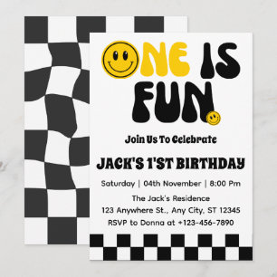 Invitation Un est amusant Premier anniversaire d'un garçon